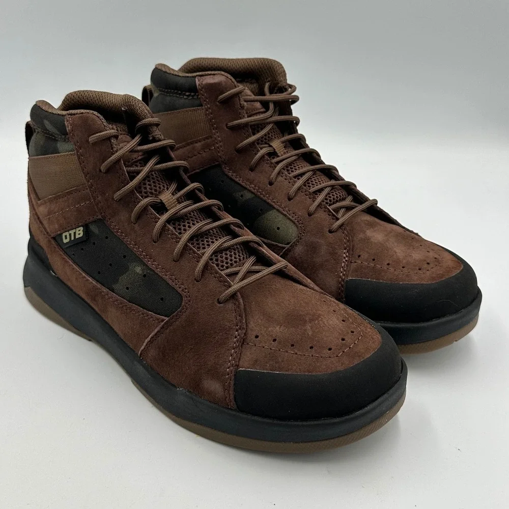 OTB T-Kool Mid Suede Boots Brown Camo Men's Size 8 NIB Work Outdoor Hiking Trail